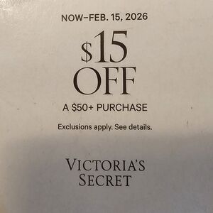 Victoria's Secret $15 Off Single Use Coupon. Please Comment If Used. Thanks All!